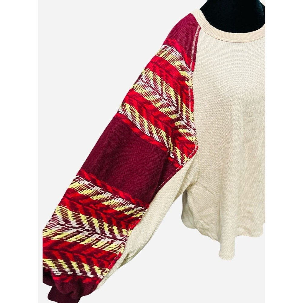 We The Free Anthropologie Rainbow Dreams Top Arizona Sands Waffle Knit Boho - Picture 5 of 10
